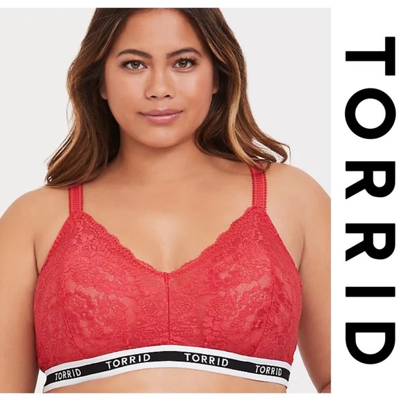 torrid Other - Torrid Logo Dusty Red Lace Bralette Sporty Size 3